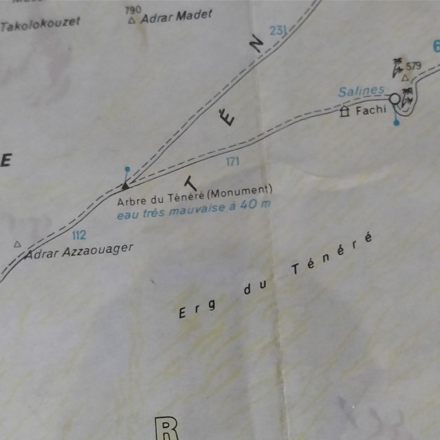 Mapa Sahara Árbol del Teneré