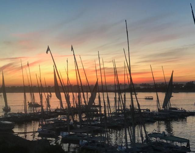 egipto, falúas en el nilo