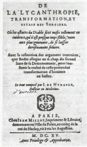 brujería. tratado de licantropia de Jean de Nyault