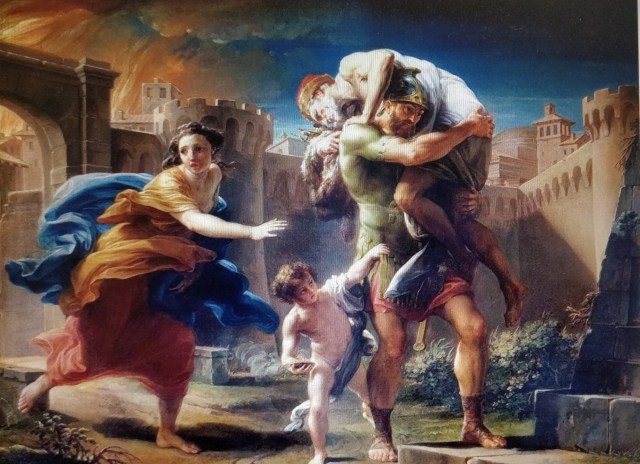 Eneas con Anquises y Ascanio